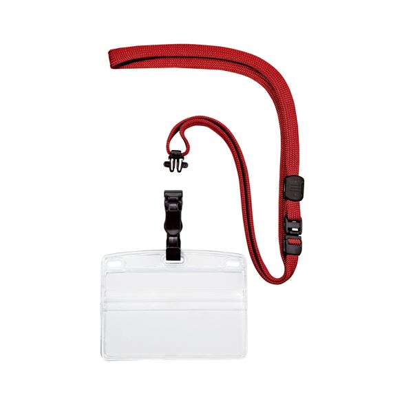 オープン工業 吊り下げ名札 脱着式 ヨコ名刺 10枚 赤 NL-5-RD(3)