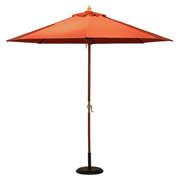 パラソル 約幅270cm エンジ ポリエステル 木製 屋外 組立品 ガーデン ベランダ テラス バルコニー ウッ..