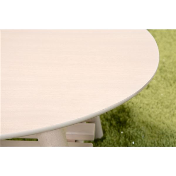 折れ脚テーブル(ローテーブル/折りたたみテーブル) 楕円形 幅100cm 木製 収納棚付き ホワイト(白)【代引不可】