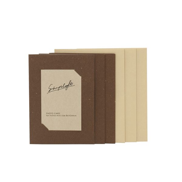 （まとめ） シンプラフト フォトカード チェキ判 ブラウン 3枚セット PCC-SPT-BR【×10セット】
