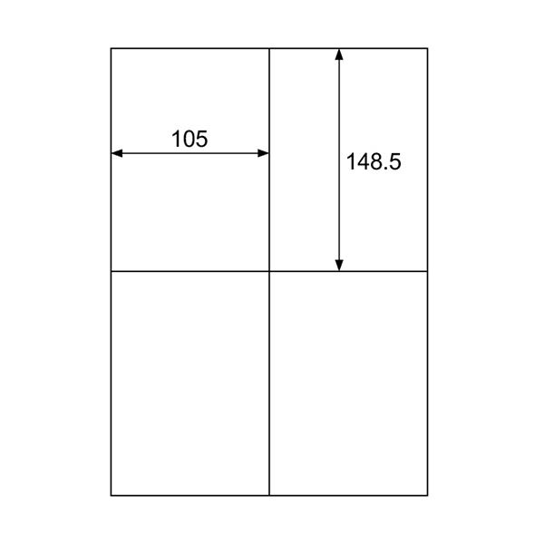 alineの（まとめ）ヒサゴ きれいにはがせるエコノミーラベルA4 4面 105×148.5mm ELH003 1冊(100シート) 【×2セット】｜アングル2