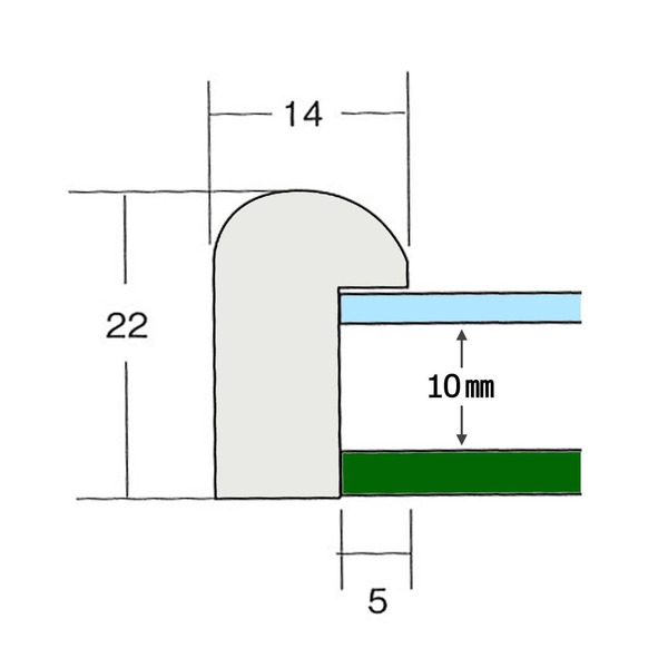 alineの〔 木製額 〕 デッサン額 四ツ切サイズ 424×348mm ホワイト UVカットアクリル 木製 フレーム 額縁 額｜アングル2
