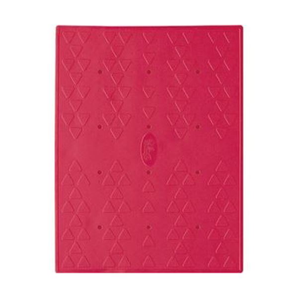 （まとめ）アロン化成 吸着すべり止めマット浴槽内用 C 28×36cm レッド 535-128 1パック（2枚）【×5セ..