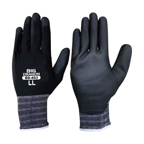 (まとめ) 富士グローブ ウレタンゴールド BD-403 LL ブラック 7067 1パック(10双) 【×5セット】