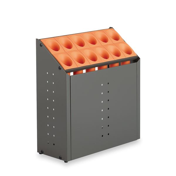 傘立て C12 12本立 幅496mm オレンジ スチール 樹脂製脚付 アンブレラスタンド テラモト オブリークア..