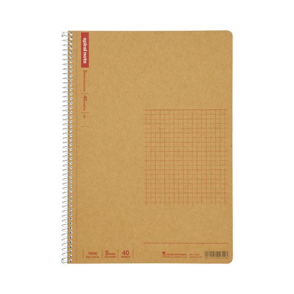 （まとめ）マルマン スパイラルノート B5 5mm方眼罫 40枚 N246 1冊 【×20セット】