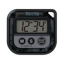 (まとめ)タニタ デジタルタイマー 丸洗いタイマー100分計 ブラック TD-376N-BK 1個【×3セット】