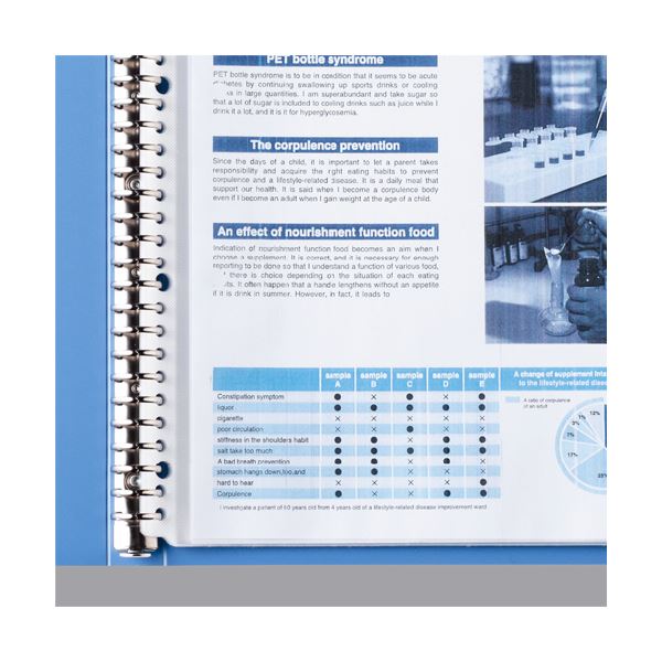 Archivo de limpieza TANOSEEPP (alternativo) A4 Tate 30 agujeros 25 bolsillos 1 libro azul brillante 【×10 conjuntos】 — vista 3