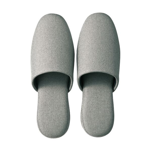 (まとめ) TANOSEE 吊り込み疲れにくいスリッパ ブライト グレー 1足 【×10セット】