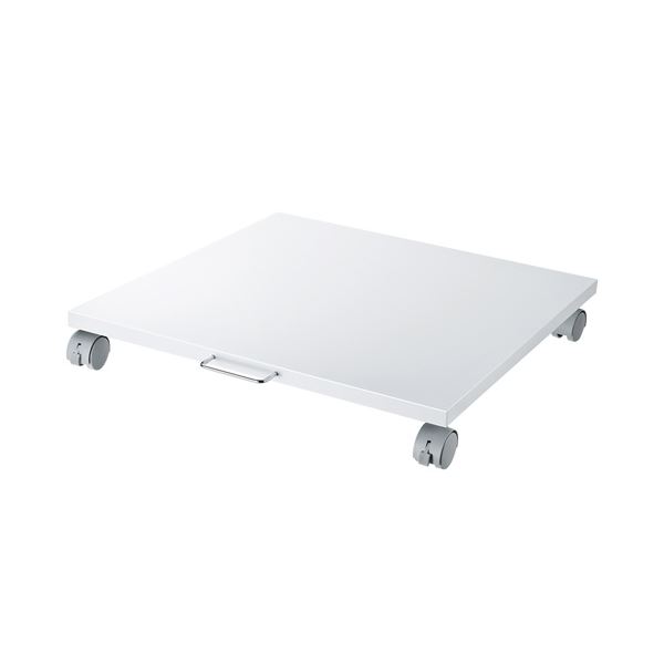 ■サイズ・色違い・関連商品■W500×D535×H90mm■W600×D635×H90mm[当ページ]■商品内容●大型レーザープリンターにも対応する、スチール製プリンター台です。●レーザープリンターなどの機器を机の下に収納できます。●ハンドル付きで前後の移動が行いやすくなっています。※キャスターは長距離の移動を想定したものではありません。■商品スペック■サイズ：W600×D635×H90mm（天板サイズ/W600×D600mm）■重量：4.9kg■梱包：1個口/660×629×61mm・6.0kg■出荷形態：ノックダウン組立式■材質：天板/スチール（エポキシ樹脂紛体塗装）■耐荷重：60kg（均等耐荷重）【ご注意事項】・本商品は組立が必要な商品です。・商品の組み立て開始前に部材不足、破損がないか必ずご確認ください。■送料・配送についての注意事項●本商品の出荷目安は【4 - 7営業日　※土日・祝除く】となります。●お取り寄せ商品のため、稀にご注文入れ違い等により欠品・遅延となる場合がございます。●本商品は仕入元より配送となるため、沖縄・離島への配送はできません。[ LPS-T6060F ]