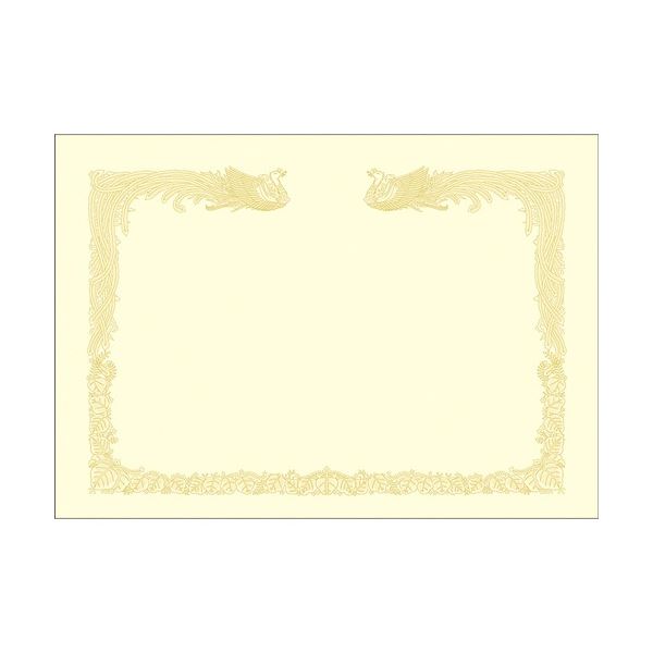 ササガワ タカ印 OA賞状用紙 クリーム地 雲なし A3 タテ書用 10-1487 1ケース(100枚)