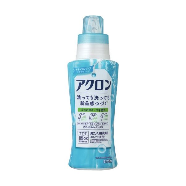 (まとめ) ライオン アクロン ナチュラルソープの香り(微香性) 本体 450ml 1本 【×10セット】