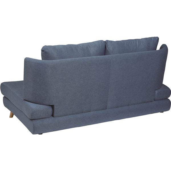 ソファ ローソファ 3人掛け 幅166cm 木製 脚付き ファブリック クッション付き リビング ブラウン 組立品【代引不可】 [2]