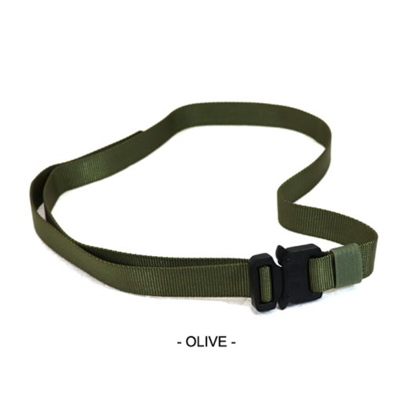 クリップベルト スリム オリーブ 無段階 ウェスト調整 ワンタッチ脱着可能 頑丈 ナイロンベルト 作業 ..
