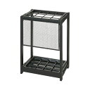 (まとめ)TANOSEE 傘立て(折りたたみタイプ) 12本用 ブラック 1台 完成品 【×3セット】