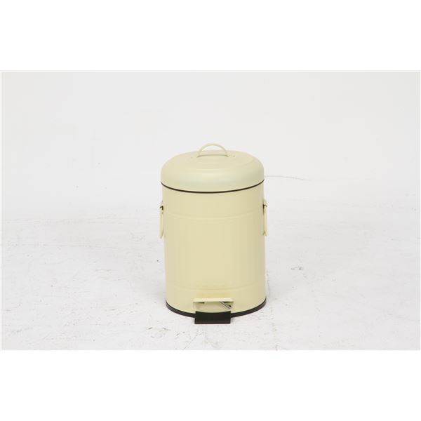 ダストボックス ゴミ箱 5L 約幅260mm 円形 アイボリー スチール ふた付 ペダル式 ラウンドペダルペール キッチン 台所【代引不可】 [2]