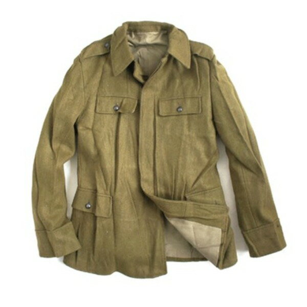 ルーマニア軍 放出 ウール ジャケット S カーキ 裏地コットン デッドストック 未使用 ミリタリーウェア..