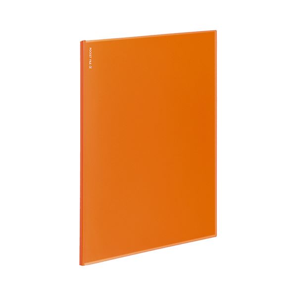 （まとめ）コクヨ ポケットファイルα（ノビータα）固定式 A4タテ 12ポケット 背幅3mm オレンジ ラ-NF12..