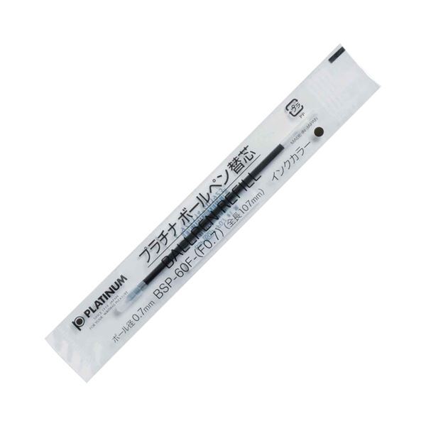 （まとめ）プラチナ ボールペン 替芯 ステンレスチップ 0.7mm 黒 BSP-60F-（F0.7）#1 1本 【×300セット】