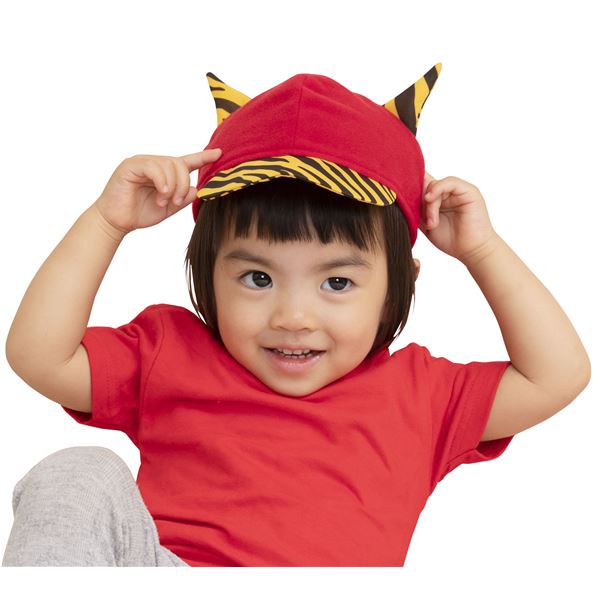 【鬼コスプレ／節分コスプレ】 赤鬼キャップ ベビー(3)