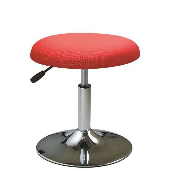 丸椅子/パーソナルチェア 【レッド×クロームメッキ】 幅40cm 日本製 スチール 『コーンワイドスツール』【代引不可】