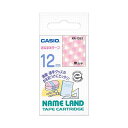 (まとめ)カシオ NAME LANDおなまえテープ 12mm×4m ハート柄/黒文字 XR-12E5 1個【×3セット】