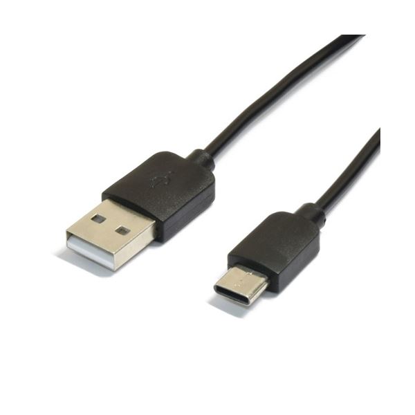 其它 - （まとめ）Type-Cケーブル 1m ブラック TYPEC1m-BK【×5セット】