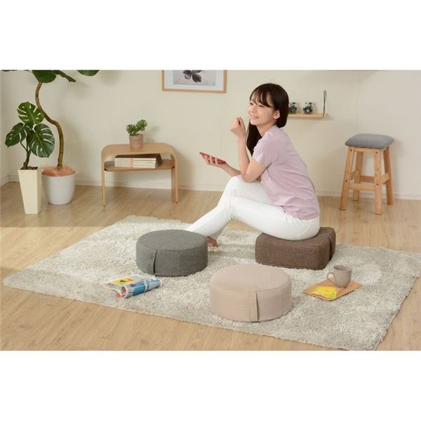 低反発 ミニフロアクッション/座布団 【スクエアタイプ アッシュグレー】 幅38cm 洗えるカバー付き 低反発ウレタン 〔リビング〕【代引不可】 [2]