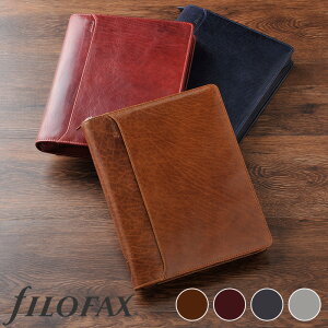 ファイロファックス システム手帳 ロックウッド ジップ Lockwood zip A5サイズ Filofax フルグレインバッファローレザー 艶出し仕上げ 2024年ダイアリー付き 牛革 本革 メンズ レディース 6穴 リング径25mm デスクサイズ