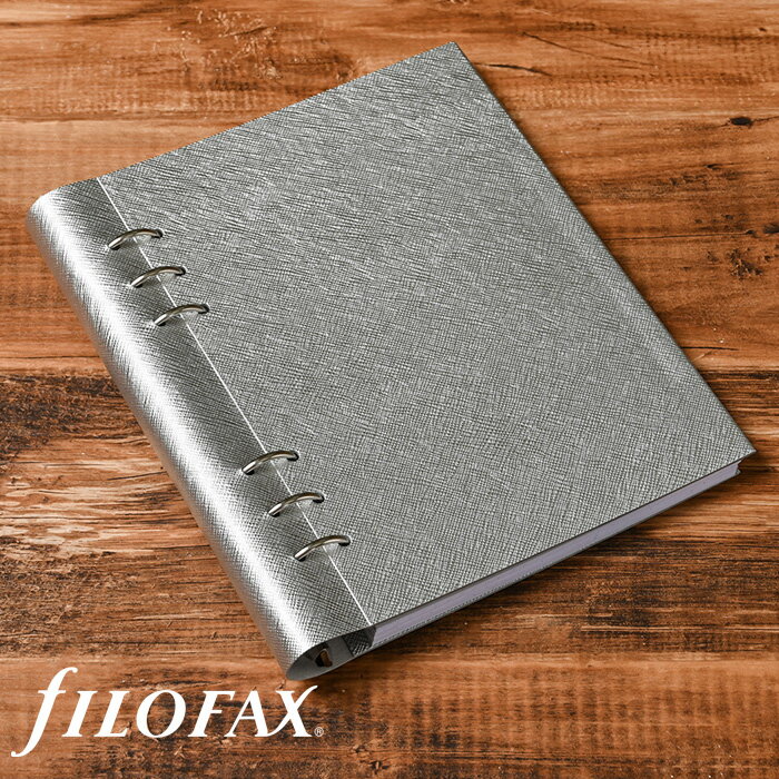 ファイロファックス システム手帳 Filofax クリップブック サフィアーノ メタリック A5サイズ デスクサイズ 6穴 リング径25mm メンズ レディース Clipbook Saffiano Metallic