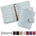 ファイロファックス システム手帳 Filofax クラシック クロック Classic Croc ミニ6穴 スモール ポケットサイズ リング径19mm メンズ レディース イタリアンカーフレザー 子牛革 本革 高級 2024年ダイアリー付き クロコ型押し ベルトボタン留め式