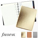 ファイロファックス 詰め替え可能ノートブック A5サイズ サフィアーノメタリック Saffiano Metallic Notebook Filofax 合皮 メ...