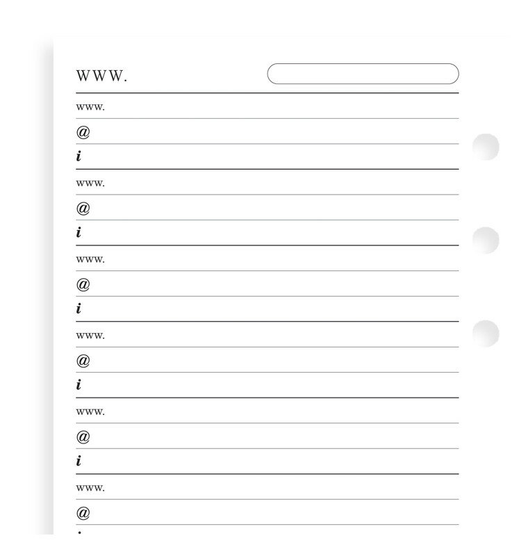 ファイロファックス システム手帳 リフィル バイブルサイズ ウェブサイト メールアドレス 6穴 聖書サイズ filofax 130217