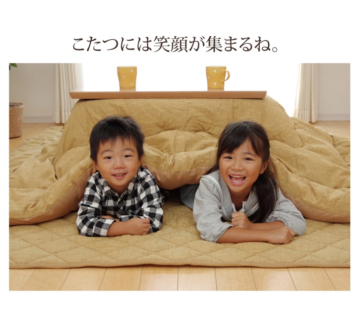こたつ布団 正方形 掛け単品 つむぎ調 『先染めつむぎIT』 約205×205cm(厚掛けタイプ) [3]