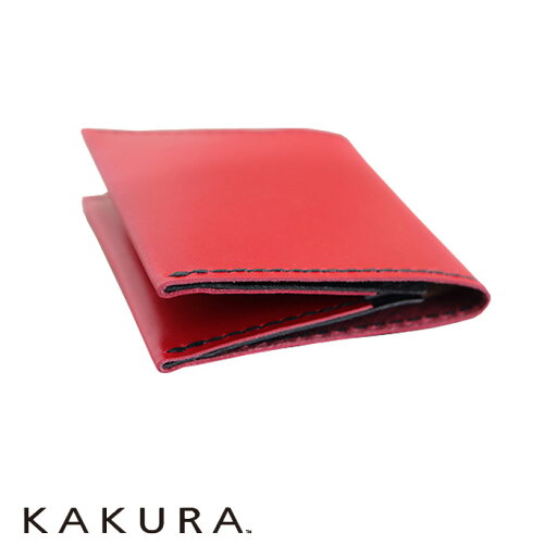 カクラ KAKURA 二つ折りウォレット slim レッド 二つ折り財布 スリム 薄型 牛革 手縫い ギフト プレゼント 贈り物 メンズ レディース カクラ KAKURA 二つ折りウォレット slim レッド 二つ折り財布 スリム 薄型 牛革 手縫い ギフト プレゼント 贈り物 メンズ レディース