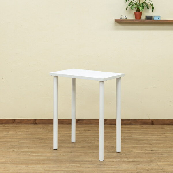 パソコンデスク 幅75×奥行45cm ホワイト スチール フリーバーテーブル 組立品 リビング 在宅ワーク インテリア家具【代引不可】 [3]