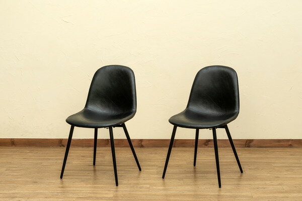 ダイニングチェア 幅465mm 2脚セット キャメルブラウン 合皮張地 スチール アジャスター付き 組立品 リビング インテリア家具【代引不可】