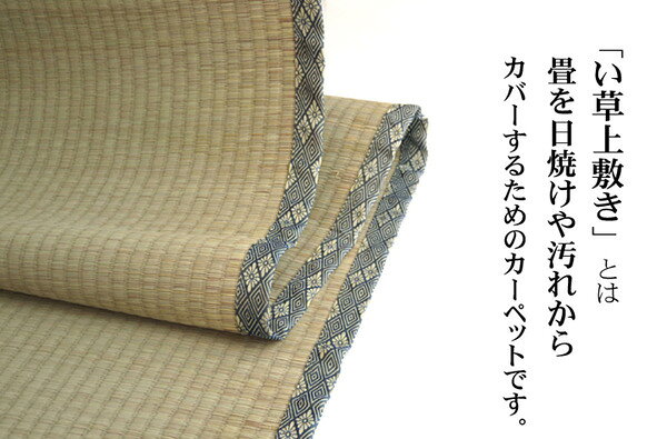 日本製 い草 上敷き/ラグマット 【糸引織 三六間8畳 約364×364cm】 抗菌 防臭 調湿機能付き 湯沢 〔リビング〕【代引不可】 [3]