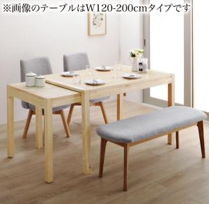 回転イス付き 北欧スライド伸縮ダイニングテーブルセット 4人 4点セット(テーブル+チェア2脚+ベンチ1脚..