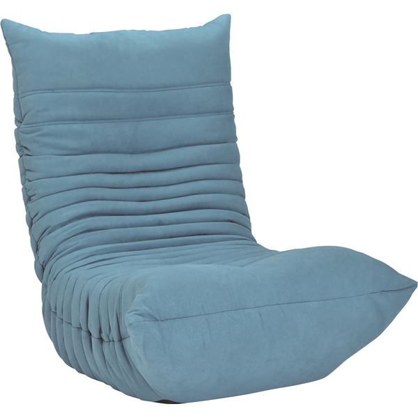 ソファ リクライニングソファー 座椅子 幅77cm ファブリック スチール ウレタン 1人掛け ブルー BU 完..