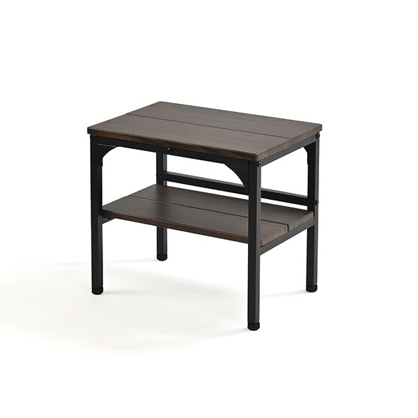 玄関ベンチ 幅約45cm 棚付き ダークブラウン スチール アジャスター付き 棚付き 収納家具 インテリア家具 玄関収納 組立品(3)