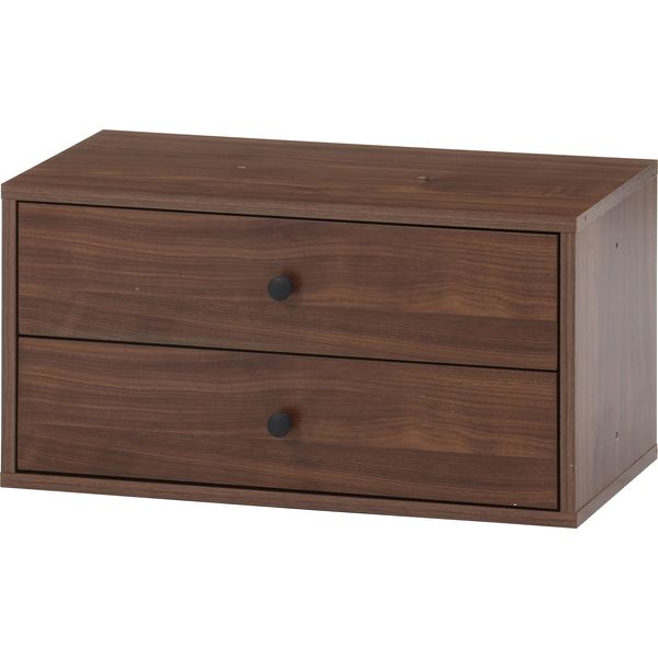 コネクトボックス 引出2杯 MBR ミディアムブラウン 組立品【代引不可】