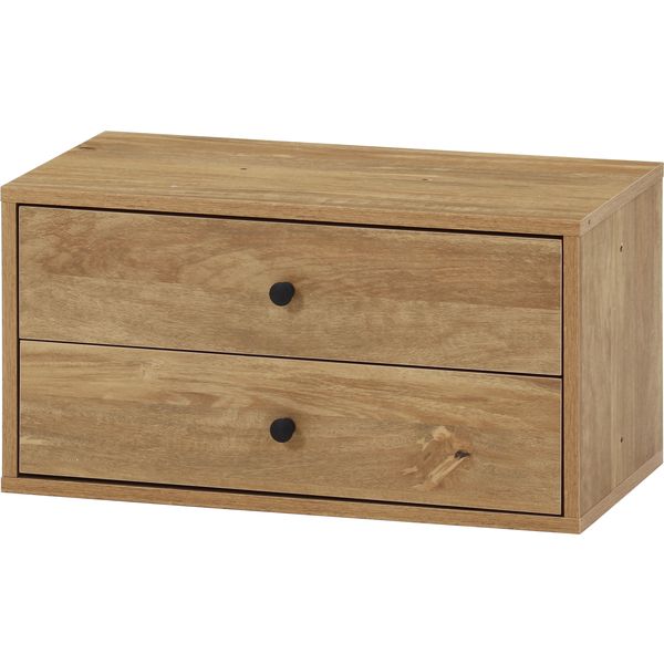 コネクトボックス 引出2杯 NA ナチュラル 組立品【代引不可】