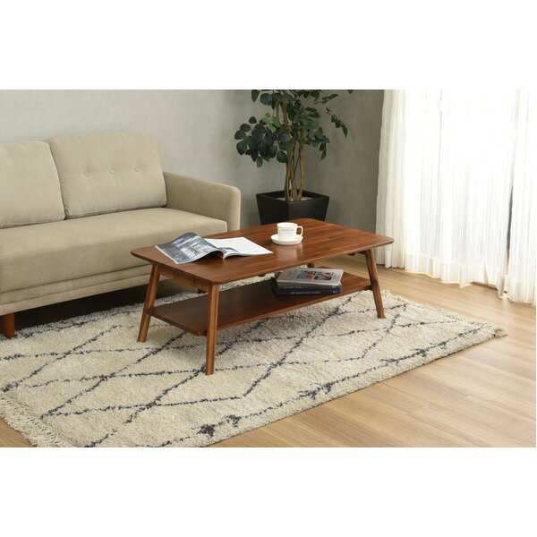 ローテーブル 折りたたみテーブル 棚付き 幅105cm アカシア 木製 センターテーブル 完成品【代引不可】