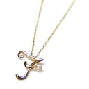 イニシャル ネックレス ダイヤモンド ネックレス 一粒 0.01ct K18 ゴールド 文字 F ダイヤネックレス ペンダント(4)