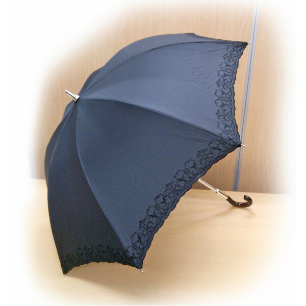 晴雨兼用 雨傘/日傘 【ブラック】 親骨長さ47cm UVカット率99%以上カット テイジン ナノフロント使用 遮熱パラソル