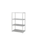 ステンレス シェルフ 60×90cm 4段 H150cm 日本製 耐錆 耐薬性 耐久性 冷蔵 冷凍 高温多湿対応 収納棚 オープンラック 組立式(3)
