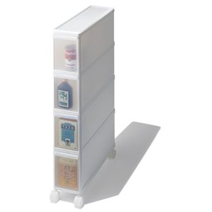 【3個セット】 キッチンストッカー/キッチン収納 【幅14×奥行46.5cm】 キャスター付き スリム