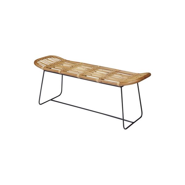 ベンチ ダイニングベンチ 幅121cm ラタン 籐 アイアン リビング ダイニング インテリア家具 店舗 備品 ..