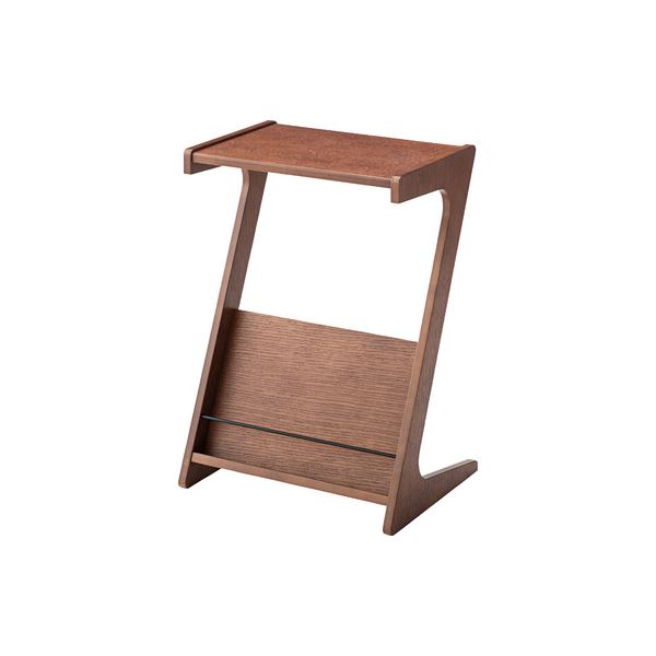 サイドテーブル 約幅40cm ブラウン 天然木 ラバーウッド ソファサイド リビング インテリア家具 組立品